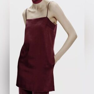 Nwt- Zara- ZW Collection Satin effect mini dress -XS